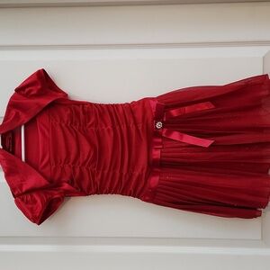Knit Works Girls Red Sparkling Dress Size 8